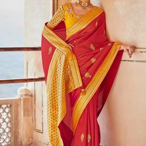 Red and Gold Pure Silk Paithani Designer Saree